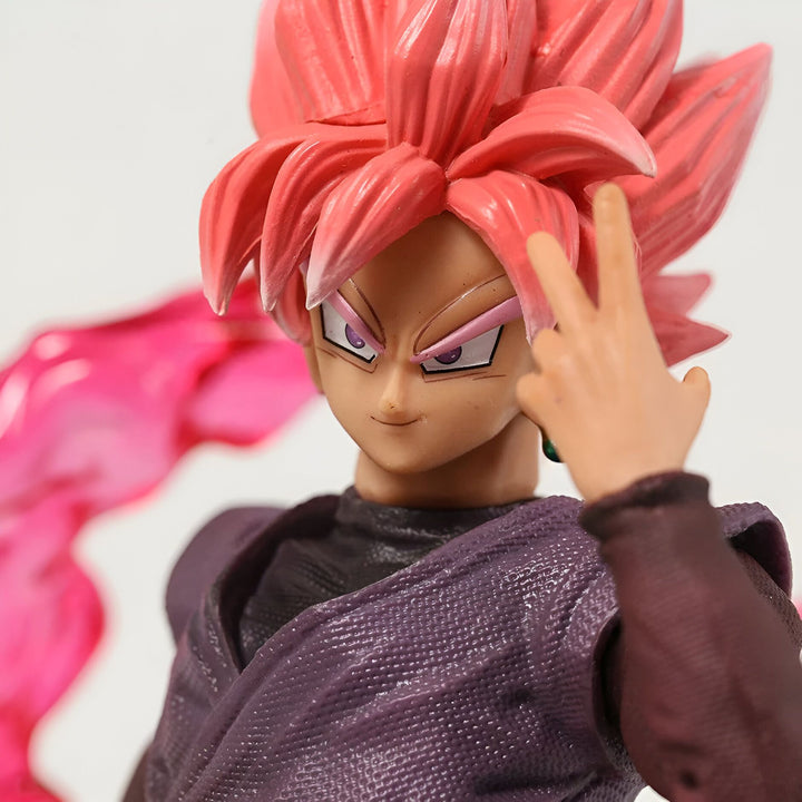 Une figurine de Son Goku, un personnage de Dragon Ball Super, avec ses cheveux roses et sa tenue violette.,FI-4899512767
