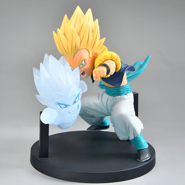 Une figurine de Gotenks, un personnage de Dragon Ball Z. Il est représenté en train de lancer une attaque.,FI-8452132115
