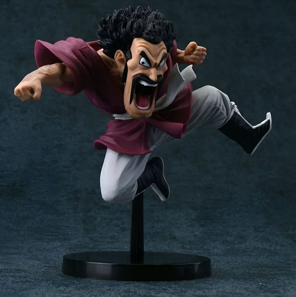 Une figurine de Mr. Satan, un personnage de Dragon Ball Z. Il est représenté en train de sauter, avec un poing en avant et l'autre poing en arrière. Il a une expression faciale déterminée et porte un costume de combat violet et blanc.,FI-8087469151
