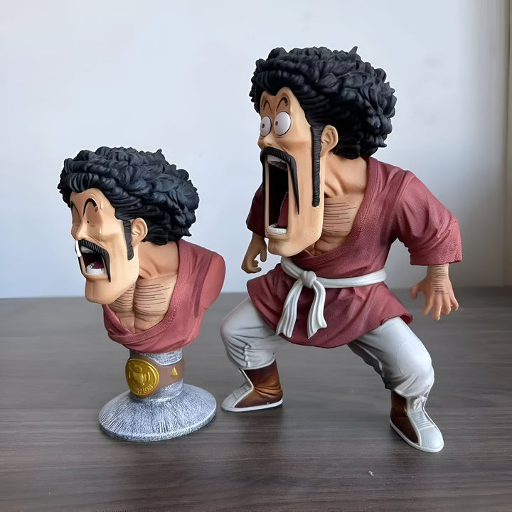 Une figurine de Mr. Satan, un personnage de Dragon Ball Z. Il est représenté avec une expression faciale夸张ée et porte une tenue de combat.,FI-5120767672