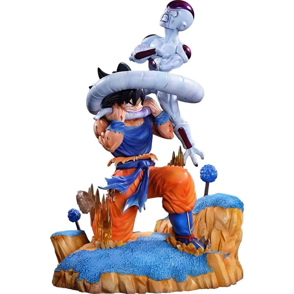 Une figurine de Son Goku et Freezer en train de se battre. Son Goku est en position de défense et Freezer est en position d'attaque.,FI-5915071090