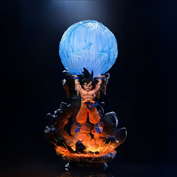 Une figurine de Son Goku, un personnage de Dragon Ball Z, en train de charger un Genkidama.,FI-6432615402