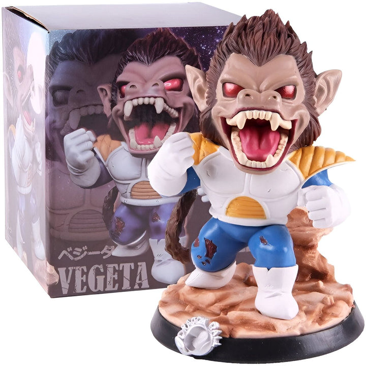 Une figurine de Vegeta, un personnage de Dragon Ball Z, en train de se transformer en Oozaru, un singe géant.,FI-1689105445