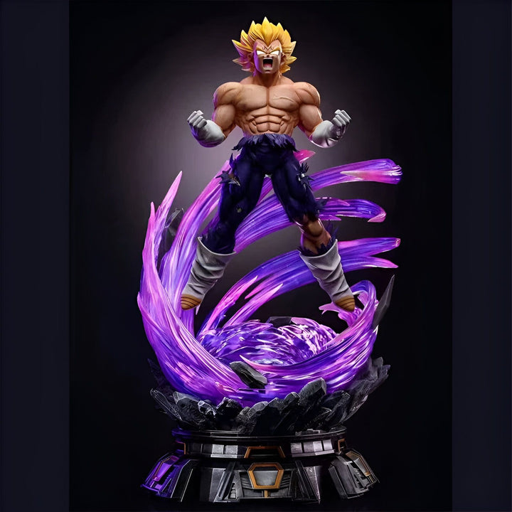 Une figurine de Vegeta, un personnage de Dragon Ball Z, en train de se battre. Il est entouré d'une aura violette.,FI-7276835502