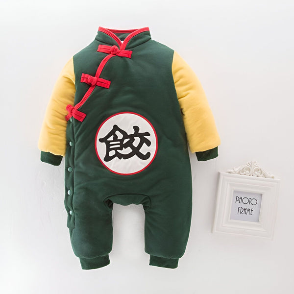 Une grenouillère verte et jaune pour bébé avec un motif de Tortue Géniale.,GR-9440041706,GR-6710901777,GR-3737681201,GR-1351262599,GR-2663924571