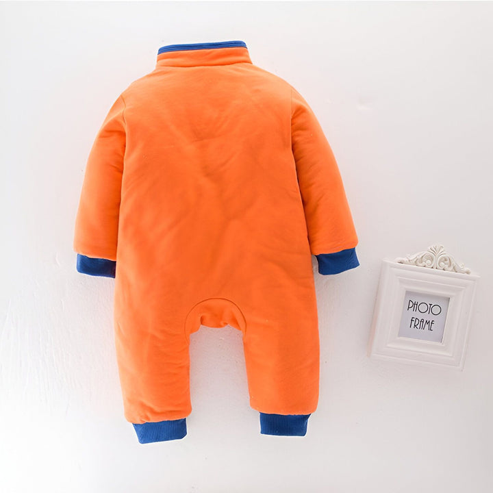 Une combinaison orange et bleu pour bébé avec un col montant et des manches longues.,GR-7761959161,GR-1701390744,GR-9521211555,GR-2481485920,GR-2307767320