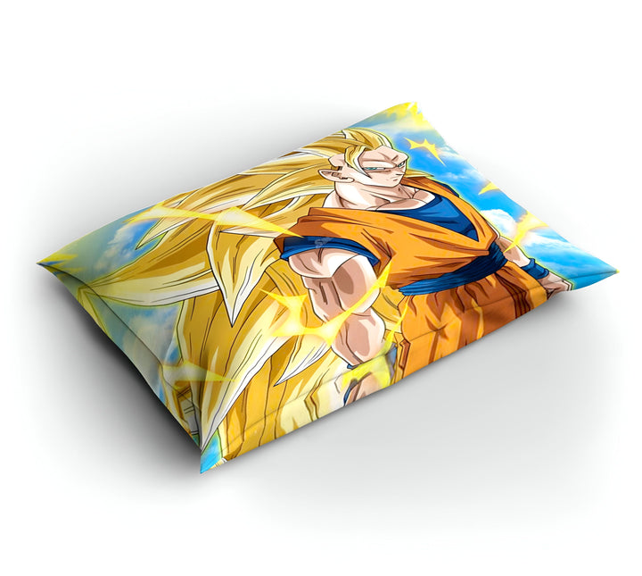 Une image de Son Goku, un personnage de la série animée Dragon Ball Z. Il est représenté en train de se tenir debout, les bras croisés sur la poitrine. Il porte une combinaison orange et bleue, et ses cheveux sont jaunes et hérissés. En arrière-plan, on peut voir un ciel bleu avec des nuages blancs.,HO-5713535002,HO-3168366234,HO-0058739963,HO-7901091096