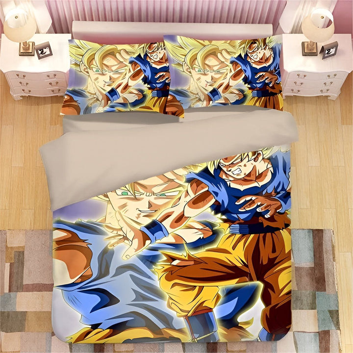 Une image de Son Goku, un personnage de la série animée Dragon Ball Z. Il est représenté en train de se battre contre un adversaire.,HO-6923694159,HO-6026475869,HO-3229106865,HO-3245731418
