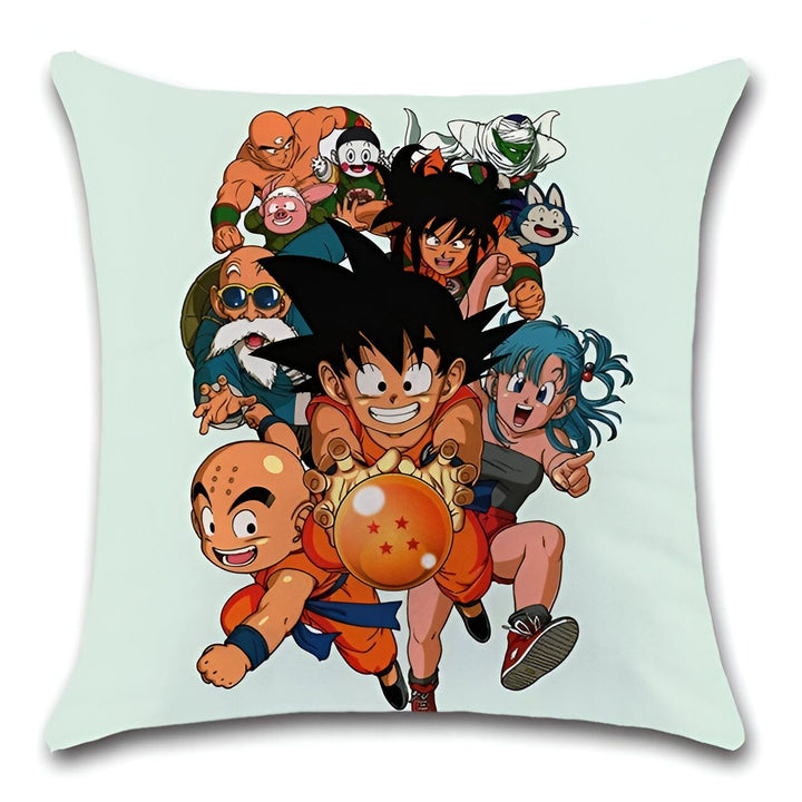 Une image des personnages du dessin animé Dragon Ball Z. On y voit Goku, Vegeta, Piccolo, Gohan, Trunks, Krilin, Yamcha, Bulma et Tortue Géniale.,HO-758020150X