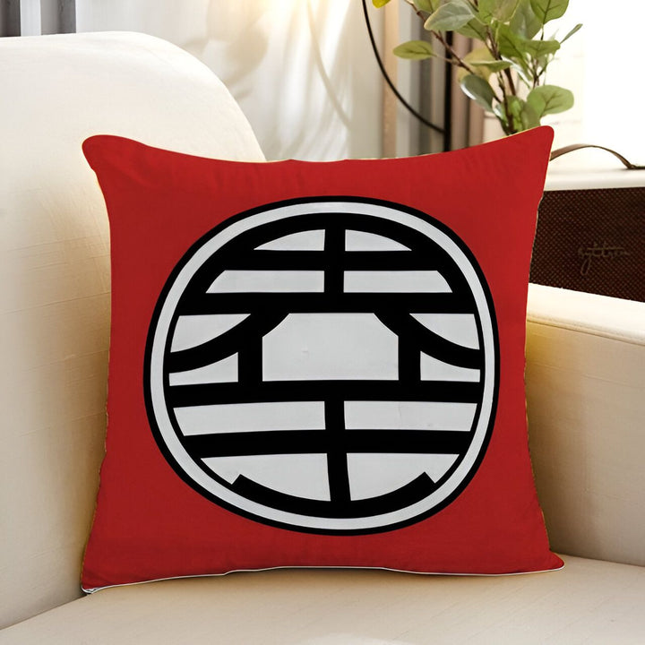 Un coussin rouge avec le symbole de Tortue Géniale de Dragon Ball Z.,HO-9306883064