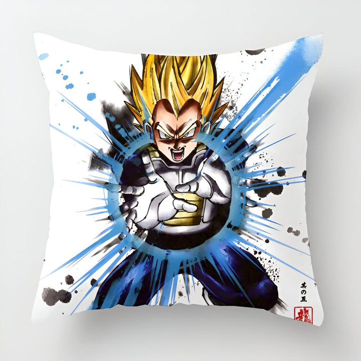 Une illustration de Vegeta, un personnage de la série animée Dragon Ball Z. Il est représenté en train de charger une attaque énergétique bleue.,HO-780188213X