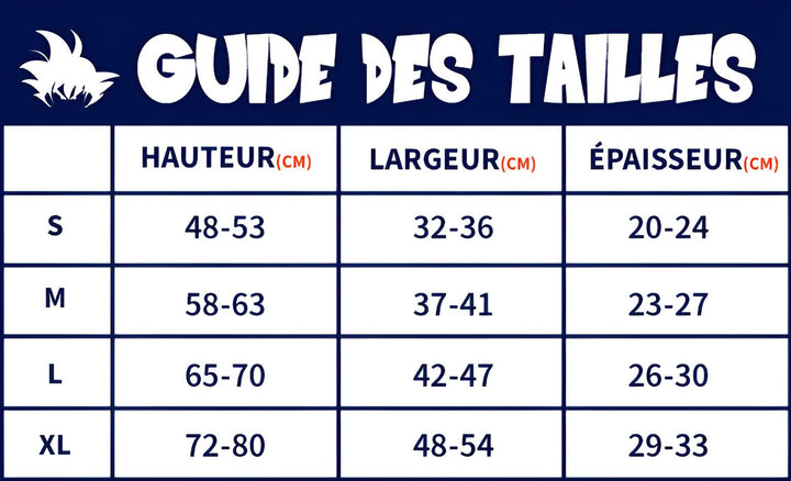 Le tableau des tailles indique les dimensions des t-shirts en fonction de la taille. Les tailles vont de S à XL. Pour chaque taille, le tableau indique la hauteur, la largeur et l'épaisseur du t-shirt.,HO-2071492749,HO-655904016X,HO-6179348235,HO-6509404575