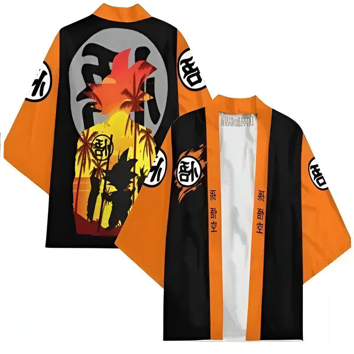 L'image représente un kimono orange et noir avec des motifs de la série animée Dragon Ball Z. On peut y voir Goku, le personnage principal, en train de s'entraîner. Le kimono est également décoré de symboles japonais.,KI-4107423425,KI-6952615458,KI-958383338X,KI-6410089996,KI-6978008982,KI-458573273X,KI-7277740777,KI-3058026544,KI-3769876970,KI-8908106405,KI-6586258758,KI-6662072613,KI-526415564X,KI-4536680020