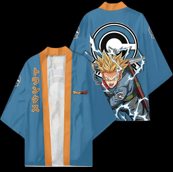 Le kimono représente le personnage de Trunks du manga Dragon Ball Z. Il est vêtu d'un kimono bleu avec des motifs de nuages blancs. Il a une épée dans la main droite et un fourreau dans la main gauche. Il est en position de combat.,KI-5152072440,KI-0994692641,KI-180196503X,KI-8711993014,KI-2926693435,KI-3058586736,KI-5809118259,KI-8306837738,KI-1566739322,KI-2152354710,KI-6357044598,KI-0000514063,KI-2939694516,KI-312944145X