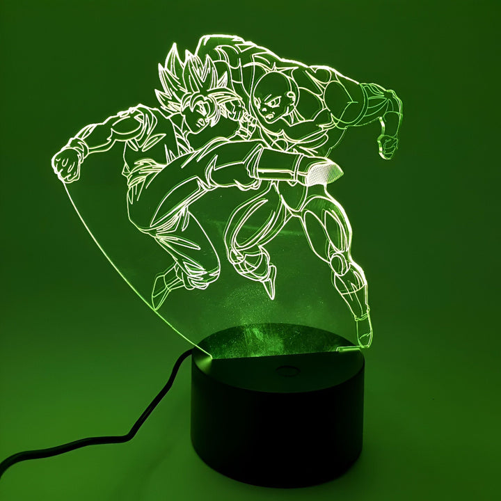 Une image de Son Goku et Jiren en train de se battre. Son Goku est un personnage de la série Dragon Ball Z, et Jiren est un personnage de la série Dragon Ball Super.,LA-5390847075