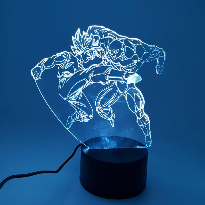 Une image de Son Goku et Jiren, deux personnages de l'anime Dragon Ball Super, en train de se battre.,LA-5390847075