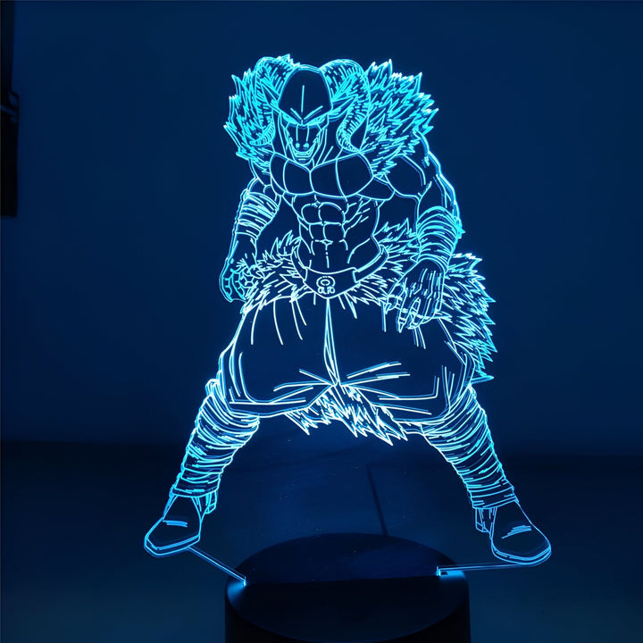 Une image d'un personnage de dessin animé, Beerus, le dieu de la destruction, dans une lumière bleue.,LA-6659526234,LA-1330049349