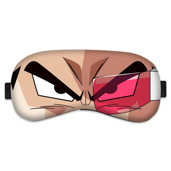 Un masque de sommeil marron avec le visage de Vegeta, un personnage de Dragon Ball Z.,MA-3105078525