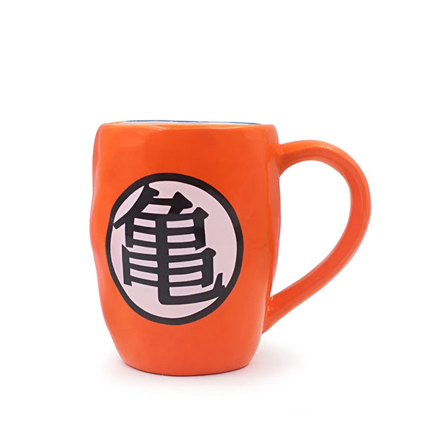 Une tasse orange avec le symbole de Tortue Géniale de Dragon Ball Z.,MU-9864666355