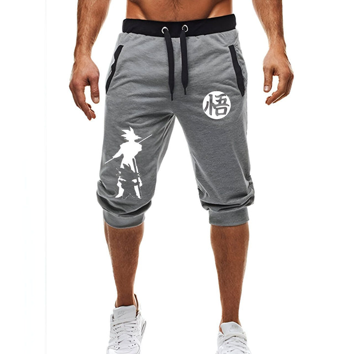 Un homme porte un short gris avec un motif de Goku, un personnage de Dragon Ball Z.,PA-3504716355,PA-4358218016,PA-0502922591,PA-3876543851,PA-1481465848,PA-4822980286,PA-9003832579,PA-4411551268,PA-3204383911,PA-7373583636,PA-6430963225,PA-7823409585,PA-5103414023,PA-5733305053,PA-4648170113,PA-5749702197,PA-4022395737,PA-2634605420,PA-2377584357,PA-2665494124,PA-1992962103,PA-1344616216,PA-886087680X,PA-4799296892,PA-6804064526