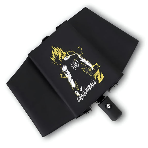 L'image représente un parapluie noir avec le personnage de Son Goku, un personnage de la série animée Dragon Ball Z.,PA-6983258592