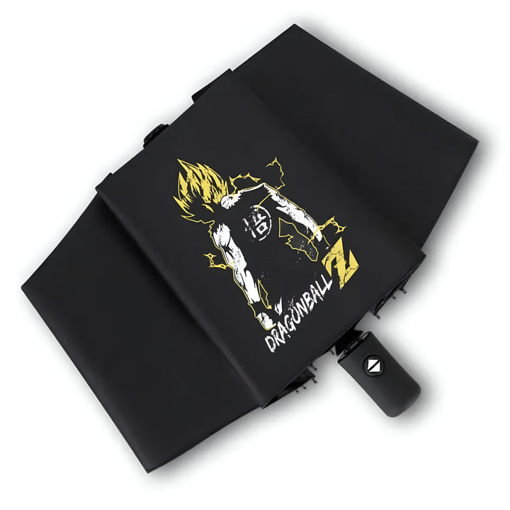 L'image représente un parapluie noir avec le personnage de Son Goku, un personnage de la série animée Dragon Ball Z.,PA-6983258592