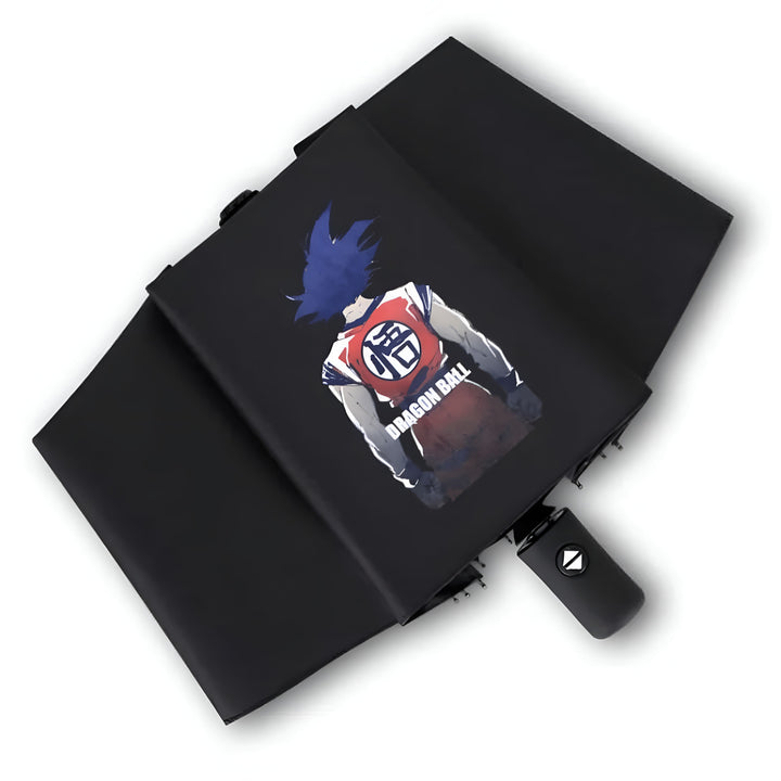 L'image représente un parapluie noir avec le logo de Dragon Ball Z, Goku.,PA-7407824681