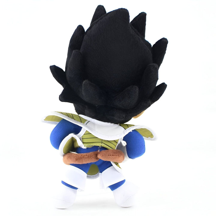 Une peluche de Vegeta, un personnage de Dragon Ball Z. Il est vêtu de sa combinaison de combat bleue et jaune et a les cheveux noirs.,PE-1481986317