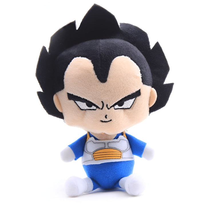 Une peluche de Vegeta, un personnage de la série Dragon Ball Z. Il est vêtu de sa combinaison de combat bleue et jaune et a les cheveux noirs.,PE-5430237140