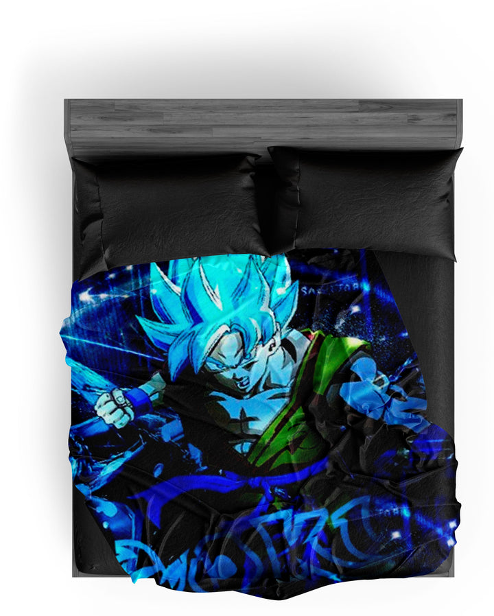 Une couette Dragon Ball Z bleue avec Son Goku en Super Saiyan Blue.,PL-997146442X,PL-5008243047