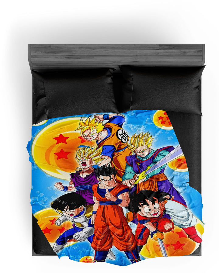 Une image de Son Goku, Vegeta, Trunks, Gohan et Krilin, les personnages principaux du dessin animé Dragon Ball Z.,PL-3387122020,PL-7465320127