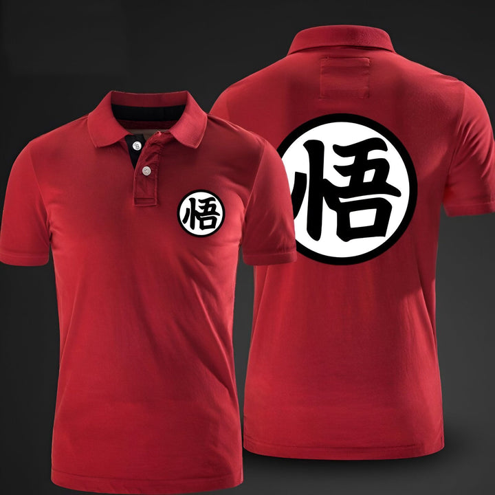 Le polo rouge a un logo noir et blanc du manga Dragon Ball Z sur la poitrine et dans le dos.,PO-779078448X,PO-5118461847,PO-8330894126,PO-6514954073,PO-0323184324,PO-5819678370,PO-3857899441,PO-7478373194,PO-666515744X,PO-227382680X,PO-2575593379,PO-4358733689,PO-0049702203,PO-2323056697,PO-8993250464,PO-9165506928,PO-187081777X,PO-4017046797,PO-7862628136,PO-6124292939