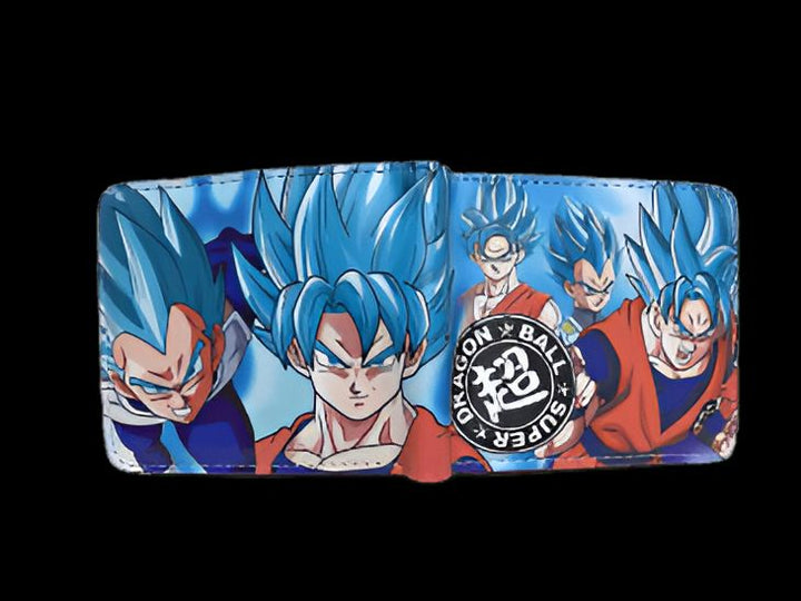 Le portefeuille est bleu avec des images de Son Goku, Vegeta, et d'autres personnages de Dragon Ball Super.,PO-2701192218