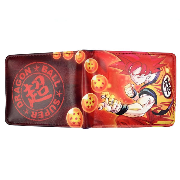 Un portefeuille rouge avec une image de Son Goku, un personnage de Dragon Ball Z, en train de se battre.,PO-8557935870