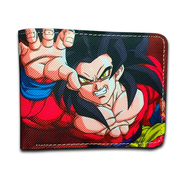 Le portefeuille présente Goku, un personnage de la série animée Dragon Ball Z. Il est vêtu de son costume de combat orange et bleu et est en position d'attaque. Le portefeuille est fabriqué en nylon et possède une doublure intérieure en polyester. Il est de couleur noire avec des surpiqûres rouges et mesure 12 x 9 cm.,PO-6919233533