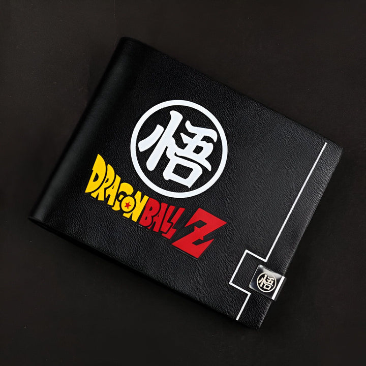 Portefeuille noir avec le logo de Dragon Ball Z en blanc.,PO-9505761872