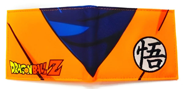 Le portefeuille est orange et bleu avec le logo Dragon Ball Z.,PO-1842937480