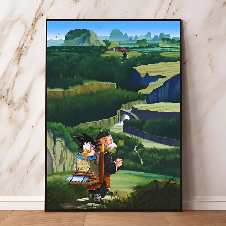 Une image de Son Goku et de Gohan dans un paysage montagneux.,PO-498303403X