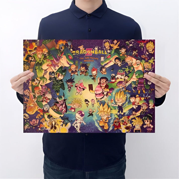 Une affiche de Dragon Ball Z, montrant tous les personnages de la série.,PO-8062196534