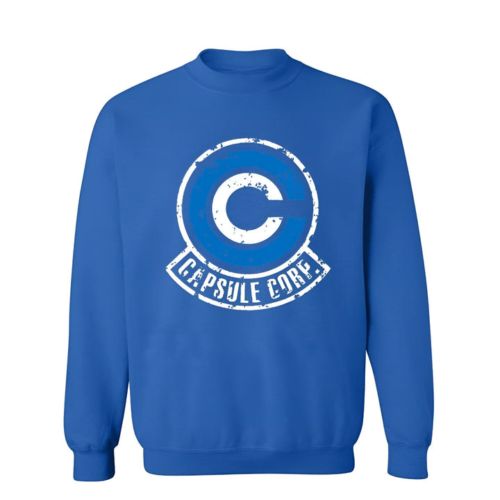 Il s'agit d'un sweat-shirt bleu avec le logo de Capsule Corp, une entreprise fictive de l'univers de Dragon Ball. Le logo est un cercle bleu avec une lettre C blanche au centre et les mots "Capsule Corp." écrits en dessous.,PU-738051363X,PU-306225937X,PU-3372182715,PU-185048614X,PU-8569863268,PU-0560685165,PU-8484946118,PU-1398261386,PU-5573292102,PU-2272428185,PU-595556103X,PU-7103675309,PU-3009920059,PU-2415236721,PU-5925168801