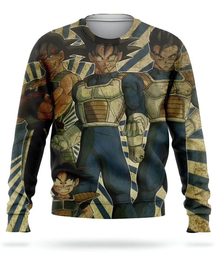 Le pull représente le personnage de Son Goku, un Saiyan, dans différentes situations.,PU-6519104566,PU-9424988826,PU-9561044897,PU-9374902141,PU-8166361817,PU-5696315437,PU-8956255717,PU-5839664855,PU-7070378149,PU-3081274257,PU-7526506942