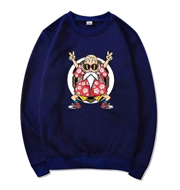 Le sweat-shirt bleu marine représente Tortue Géniale, un personnage de Dragon Ball Z. Il porte une chemise hawaïenne rose et des lunettes de soleil et fait le signe de la paix.,PU-8345161138,PU-6522750082,PU-7624414236,PU-8546649944,PU-5396013893,PU-9103775399,PU-1343750121,PU-6825655183,PU-7095397155,PU-0306793962,PU-6000255993,PU-4746339732,PU-4139773707,PU-0910739846,PU-0357110188,PU-0715650092,PU-1308801289,PU-8134667740,PU-0252730402,PU-2922658937
