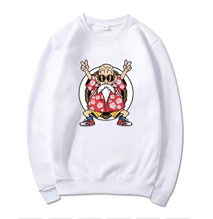L'image représente un sweat-shirt blanc avec un motif coloré représentant le personnage de Tortue Géniale de la série animée Dragon Ball.,PU-8345161138,PU-6522750082,PU-7624414236,PU-8546649944,PU-5396013893,PU-9103775399,PU-1343750121,PU-6825655183,PU-7095397155,PU-0306793962,PU-6000255993,PU-4746339732,PU-4139773707,PU-0910739846,PU-0357110188,PU-0715650092,PU-1308801289,PU-8134667740,PU-0252730402,PU-2922658937