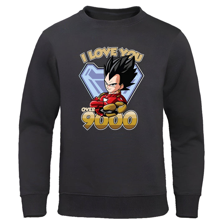 Le texte sur le pull est "I love you over 9000", avec un personnage de Dragon Ball Z, Vegeta, portant le costume d'Iron Man.,PU-5956479221,PU-669311525X,PU-3762639027,PU-8777303709,PU-2894233485,PU-3099768715,PU-4215269008,PU-3743357437,PU-1518876714,PU-2760384756,PU-603780785X,PU-7311746485,PU-7456908176,PU-2708021095,PU-016109662X,PU-3566121053,PU-2519193131,PU-044452391X,PU-9531866570,PU-6675297430