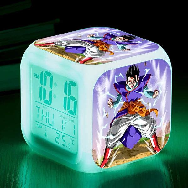 Une horloge numérique verte avec une image de Son Gohan, un personnage de Dragon Ball Z.,RS-1060033461