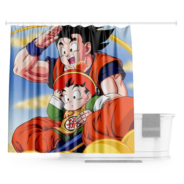 Une image de Son Goku et Gohan dans Dragon Ball Z. Goku est un Saiyan, une race extraterrestre guerrière, et Gohan est son fils. Ils sont tous deux très forts et peuvent voler. Dans l'image, ils sont en train de voler sur le nuage magique de Goku.,RI-7547926088,RI-8015568633,RI-0726911658,RI-5111426183,RI-3006102215,RI-2182292217