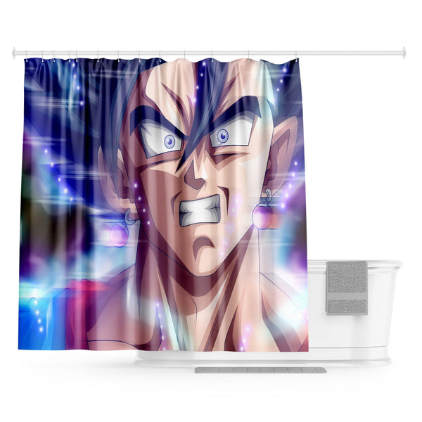 Une illustration de Son Goku, un personnage de la série animée Dragon Ball Z. Il est représenté en train de se transformer en Super Saiyan, avec les cheveux bleus et les yeux bleus. Il est entouré d'une aura bleue et violette.,RI-6817208939,RI-4190102563,RI-624659817X,RI-0247213691,RI-3406583873