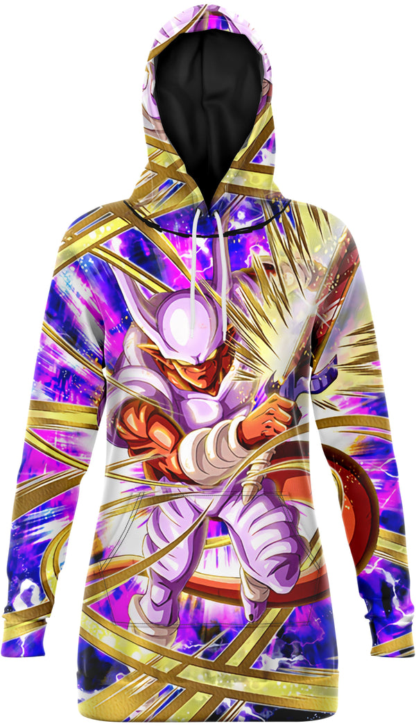 L'image représente un personnage de Dragon Ball Z, Janemba, dans une aura violette et dorée. Il est vêtu d'une combinaison blanche et violette et a une longue chevelure blanche. Il est en position de combat.,RO-7593826252,RO-2913534171,RO-1818607182,RO-6156520902,RO-3362303536,RO-8271009532,RO-8995630264,RO-7750919007