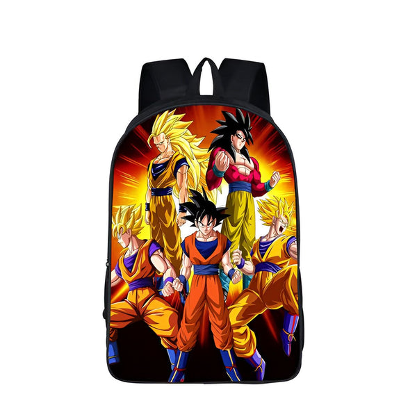 Le sac à dos représente les personnages du dessin animé Dragon Ball Z. On peut y voir Goku, Vegeta, Gohan et Trunks.,SA-0777801787