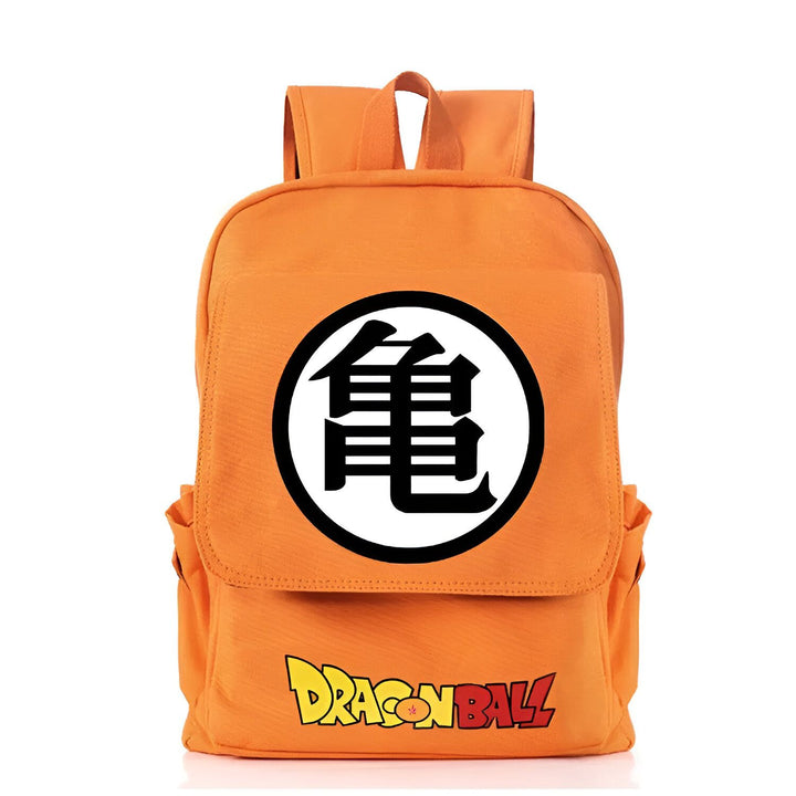 Le sac à dos est de couleur orange avec un motif noir et blanc du logo de Dragon Ball Z. Il y a aussi le texte "Dragon Ball" écrit en lettres noires sur le devant du sac.,SA-3118948760